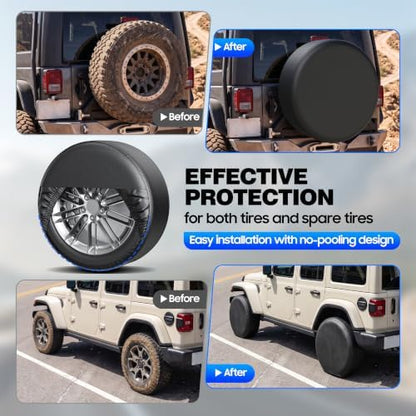 Moonet Thickened PVC Leather Tire Cover, Universal Fit 19-22" - Image 6