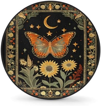 Spare Tire Cover for RV Trailer, Flower Butterfly Moon Waterproof Sun Leather by cfpolar