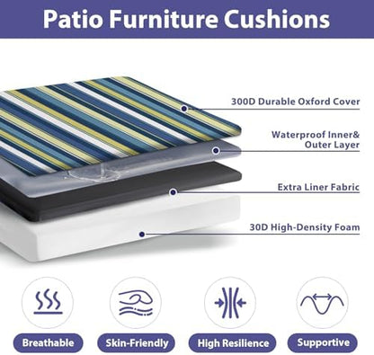 IPYNBAP Outdoor Chair Cushions Set of 4 -Waterproof Outdoor Seat Cushions - Image 2