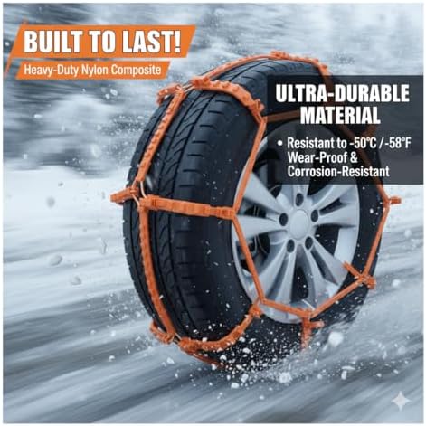 Universal Reusable Anti-skid Nylon Tire Chains, Universal Anti-Skid Snow Tire - Image 6