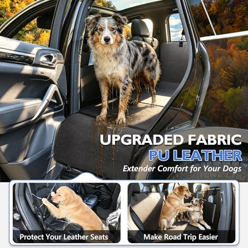 Hard Bottom Dog Car Seat Cover for Back Seat, PU Leather Extender - Image 2