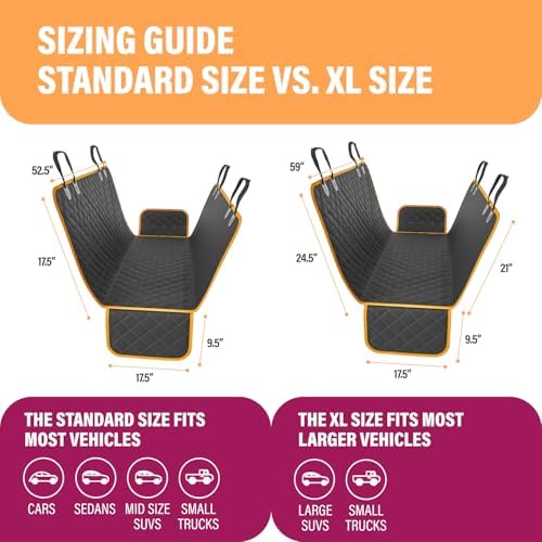 Active Pets Dog Car Seat Cover for Back Seat, Waterproof Pet Hammock Protector - Image 5