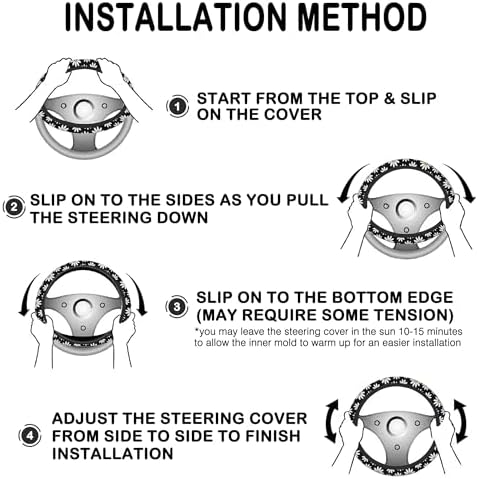 White Daisy Flowers Steering Wheel Cover - Image 6