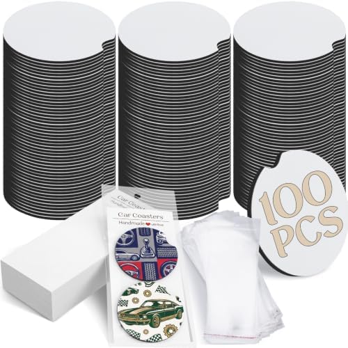 Tioncy 200 Pcs Sublimation Car Coaster Blank Set Packaging by Tioncy