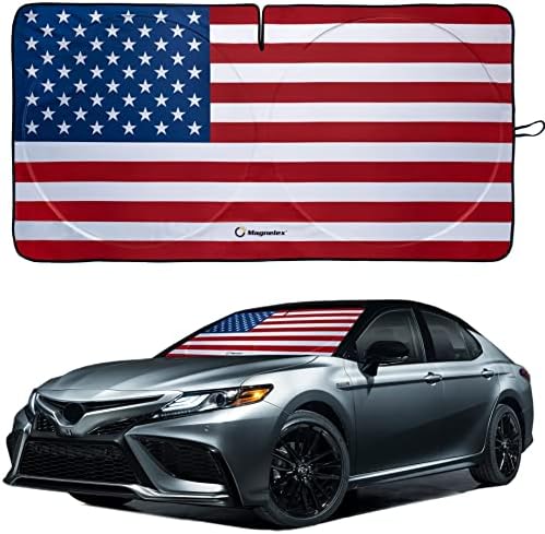 Magnelex American Flag Windshield Sun Shade, High-Resolution Car Sun Shield by Magnelex