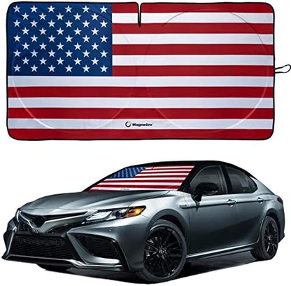 Magnelex American Flag Windshield Sun Shade, High-Resolution Car Sun Shield by Magnelex