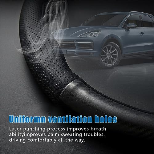 gunhunt 1 Pack Car Breathable Steering Wheel Cover, Carbon Fiber Non-Slip - Image 4