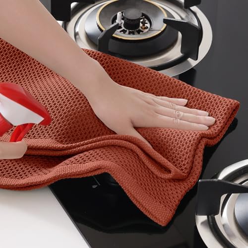 Homaxy 100% Cotton Oversized Waffle Weave Kitchen Towels 8-Pack - Image 5