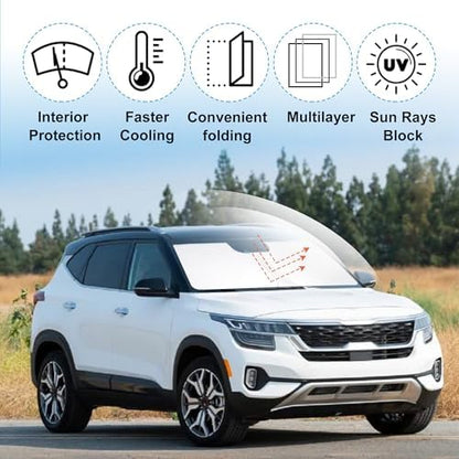 Windshield Sun Shade Sunshade for 2021-2025 2026 Kia Seltos - Image 2