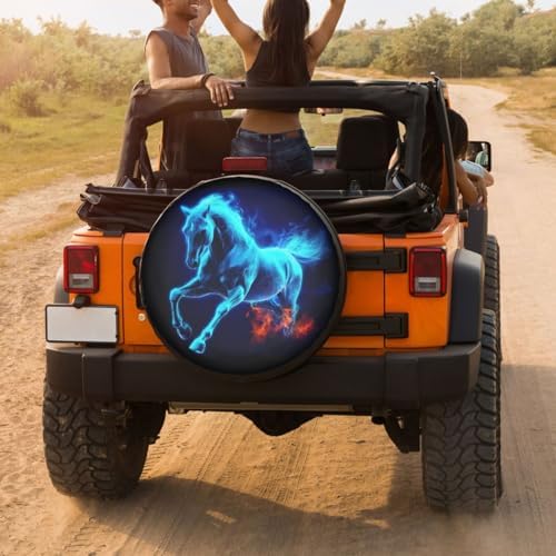 Delerain Spare Tire Cover Blue Horse Wheel Covers Sun Protection Waterproof - Image 4