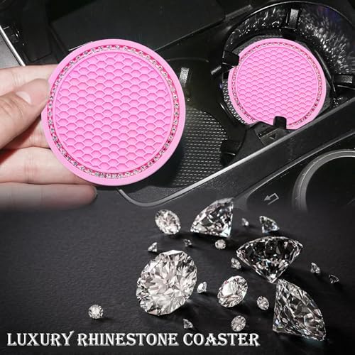 2PCS Bling Cup Holder Coaster, 2.75 Inch Auto Car Cup Holder Insert Coasters - Image 6
