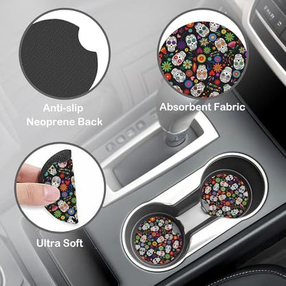 Day of The Dead Sugar Skull Steering Wheel Cover - Image 4