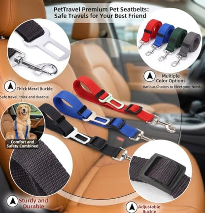 Adjustable Dog Car Seat Belt, Metal Snap Hook, Pet Safety Belt - Image 3