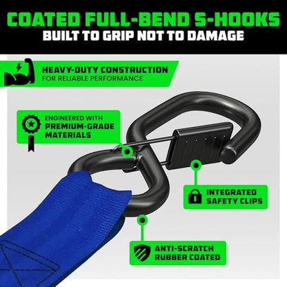 Rhino USA Retractable Ratchet Straps - 1in x 10ft - Image 4