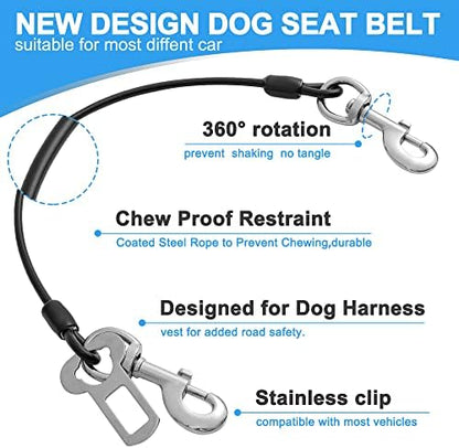 Dog Seat Belt Harness for Car, No Chew Tether Cable Vehicle Dogs Accessories - Image 4