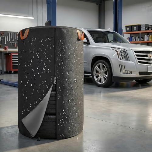 Tire Storage Cover, 420D Oxford Waterproof Bag, 4 Felt Pads - Image 6