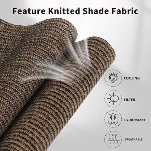 Outdoor Sunshade Roller Shade 8'W x 6'H, Exterior Cordless Roll Up Shades Blinds - Image 3