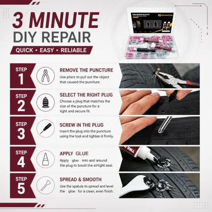66 PCS Tire Repair Rubber Nails Kit - Image 3