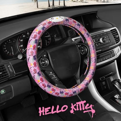 Sanrio Hello Kitty Lavender Doodle Car Steering Wheel Cover, Universal Fit Cute - Image 2