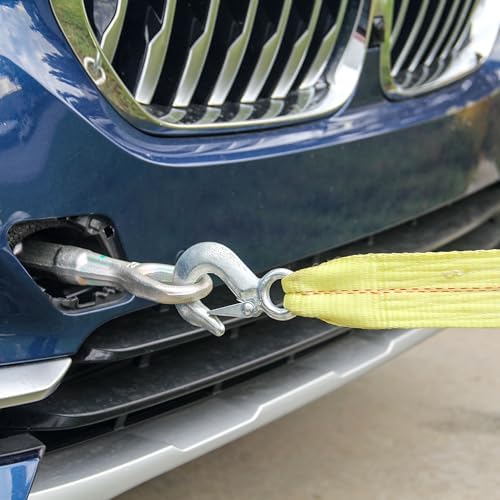 HFS Heavy-Duty Tow Strap with Hooks 10, 000-Pound Capacity Woven Polyester - Image 2