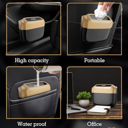 1 Pack Car Trash Can with Lid, Built-in Storage Garbage Bag - Image 4