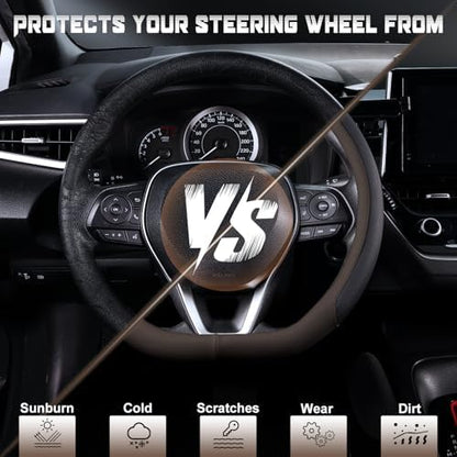 SEG Direct D Shaped Steering Wheel Cover 14.5-15 inch - Image 4