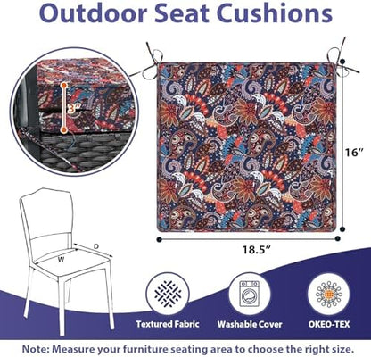 IPYNBAP Outdoor Chair Cushions Set of 4 -Waterproof Outdoor Seat Cushions - Image 6