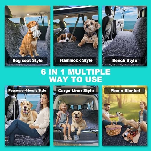 Meginc Dog Car Seat Cover for Back Seat, 600D Oxford Fabric Pet Seat Protector - Image 7