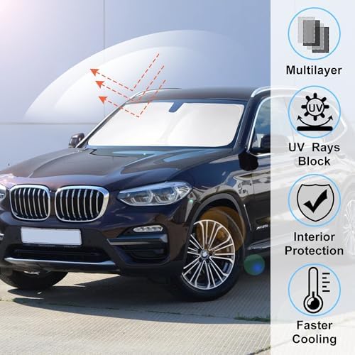 Windshield Sun Shade Sunshade for 2018-2024 2025 2026 BMW X3 - Image 2