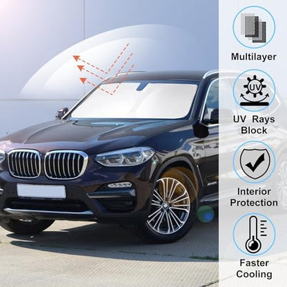 Windshield Sun Shade Sunshade for 2018-2024 2025 2026 BMW X3 - Image 2