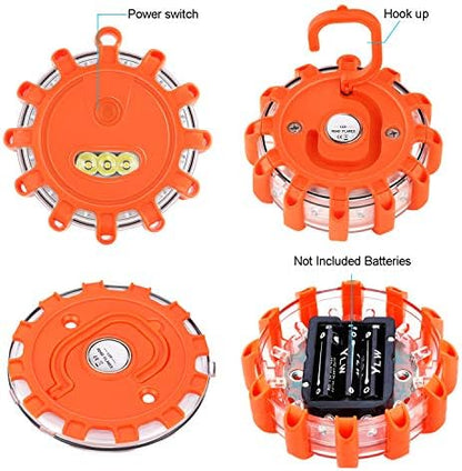 AK LED Road Flares Safety Flashing Warning Light Roadside Emergency Disc Beacon - Image 3