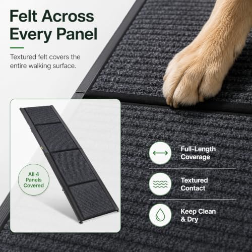 Dog Ramp for Car, 70.8-Inch Quad-Fold Aluminum Alloy Pet Ramp - Image 5