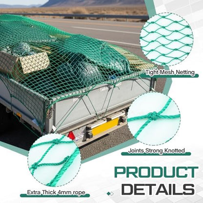 SATINIOR 9 x 15 ft Heavy Duty Cargo Net Truck Bed Network Cover - Image 3