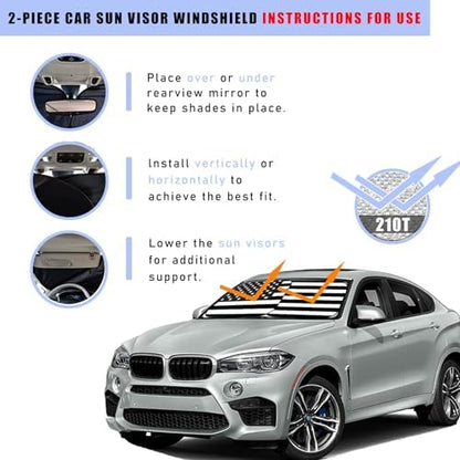 Ziciner 2 PCS Car Windshield Sun Shade, Auto Sun Heat and UV Rays Blocker - Image 4