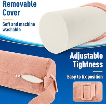 CushZone Lumbar Roll Support Pillow, Memory Foam Back Cushion - Image 4