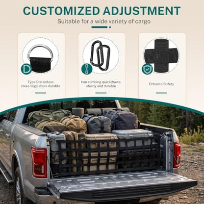 Heavy Duty Tailgate Net for Truck Bed, Tailgate Net for Pickup Truck Bed - Image 3
