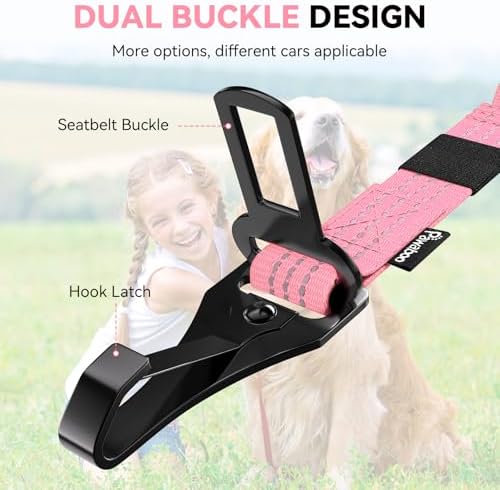 Pawaboo 1Pack Dog Car Seatbelt, 3-in-1 Dog Tether - Image 3