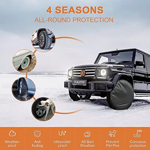 Kayme Rv Tire Covers 4 Pack, Travel Trailer Camper Truck SUV Motorhome - Image 3