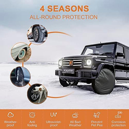 Kayme Rv Tire Covers 4 Pack, Travel Trailer Camper Truck SUV Motorhome - Image 3