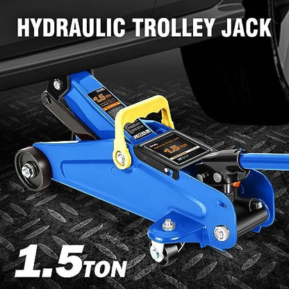 DNA Motoring 1.5 Ton Car Floor Jack Low Profile Hydraulic Trolley Service/Floor - Image 2
