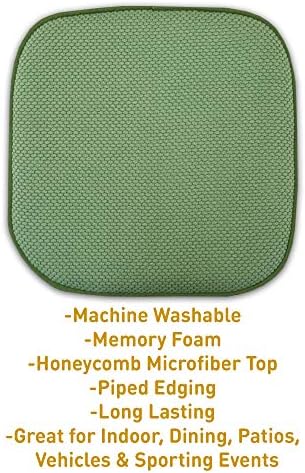 Sweet Home Collection Cushion Memory Foam Chair Pads Honeycomb Nonslip Back - Image 3