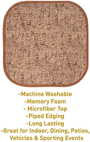 Sweet Home Collection Chair Cushion Memory Foam Pads Honeycomb Pattern Slip Non - Image 3