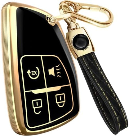 Lucrum Compatible with Chevy, Buick Key Fob Cover & Keychain by Lucrum
