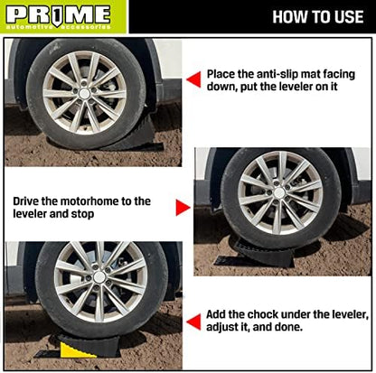 PR1ME RV Leveling Blocks, Heavy Duty Camper Leveler Kit, 2 Pack Curved RV - Image 4