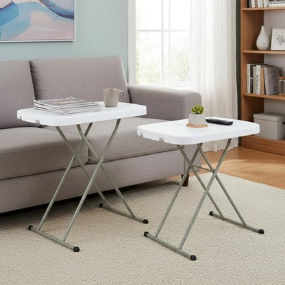 Lavish Home Indoor & Outdoor Portable Folding Table Set of 2 - Image 2