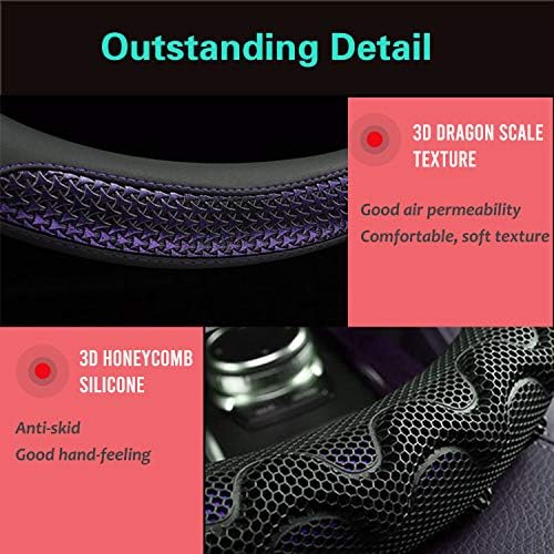 PINCTROT Steering Wheel Cover Great Grip Honeycomb Design 15 Inch - Image 3