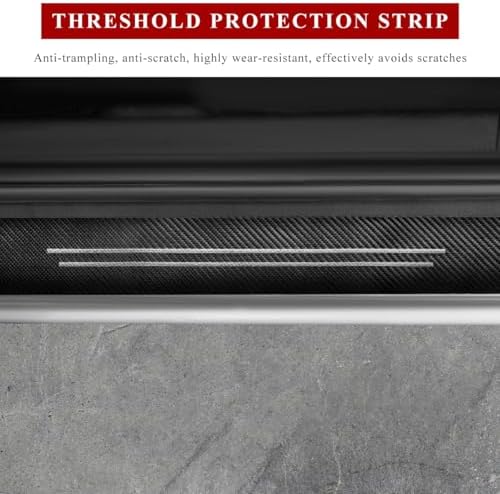 9 PCS Car Door Sill Protector, Anti-Scratch Carbon Fiber Car Door Entry Guards - Image 5