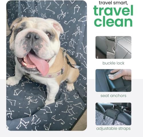 Molly Mutt Deep Blue Dog Car Seat Cover, GOTS-Certified Cotton - Image 5