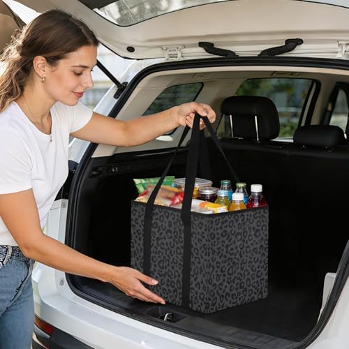 ALAZA Gray Leopard Cheetah Car Trunk Organizer and Storage - Image 6