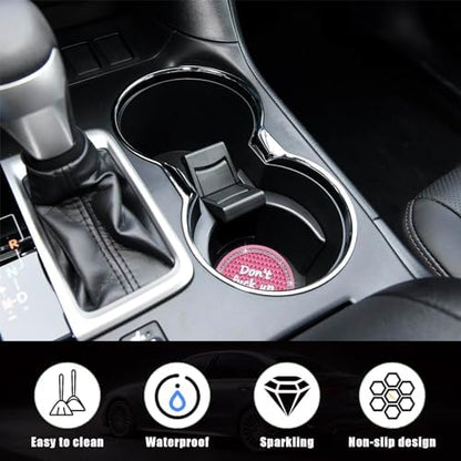 Ziciner 4 Pack Bling Car Cup Holder Coaster, 2.75 Inch Anti-Slip Auto Insert - Image 3
